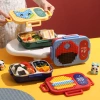 J35-7161 600ML Cartoon building Block Stainless Steel insulated Lunch box, special children's comparttioned lunch box for students to go to school Specification image
